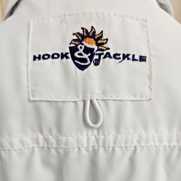 Hook & Tackle Outfitters Short Sleeve Button Technical Fishing Gear White XL - Picture 10 of 15